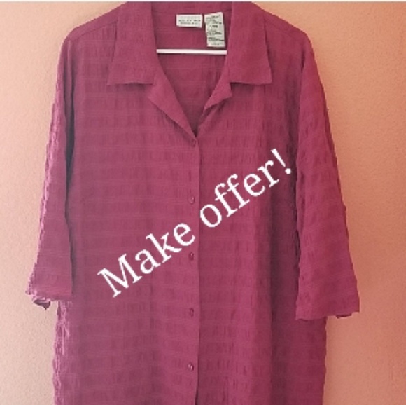 White Stag Tops - White Stag Brand Pink Button Down Plus Size Shirt